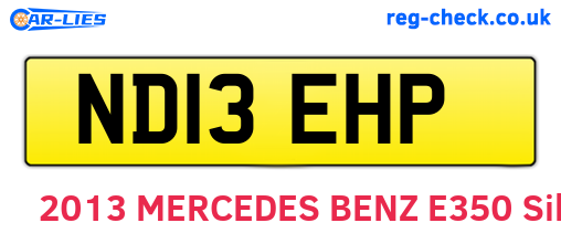 ND13EHP are the vehicle registration plates.