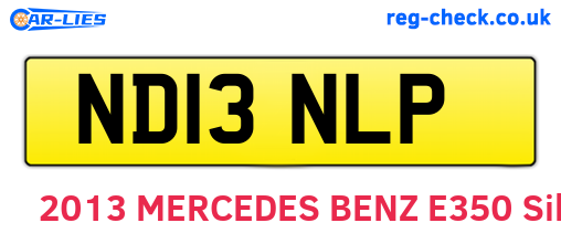 ND13NLP are the vehicle registration plates.