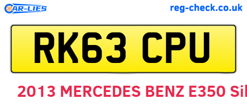 RK63CPU are the vehicle registration plates.