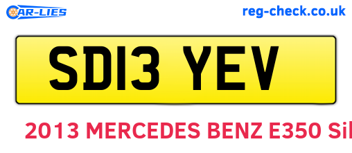 SD13YEV are the vehicle registration plates.