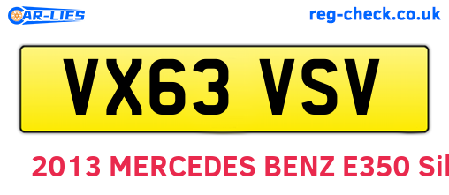 VX63VSV are the vehicle registration plates.