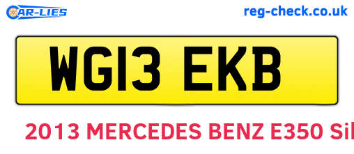 WG13EKB are the vehicle registration plates.