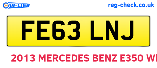 FE63LNJ are the vehicle registration plates.