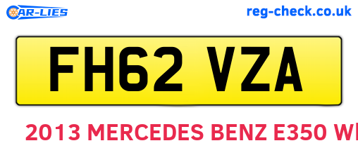 FH62VZA are the vehicle registration plates.