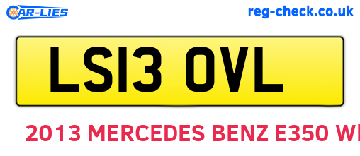 LS13OVL are the vehicle registration plates.
