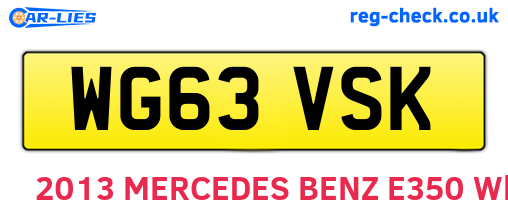 WG63VSK are the vehicle registration plates.