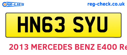 HN63SYU are the vehicle registration plates.