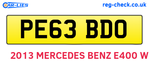 PE63BDO are the vehicle registration plates.