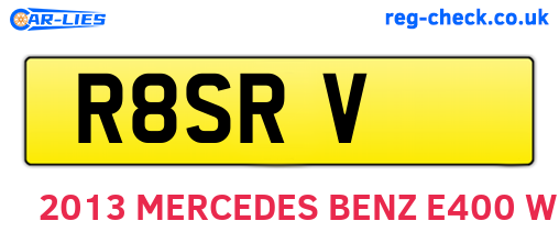 R8SRV are the vehicle registration plates.