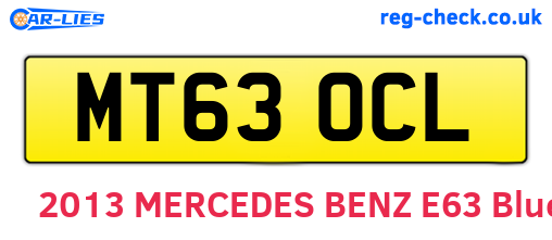 MT63OCL are the vehicle registration plates.