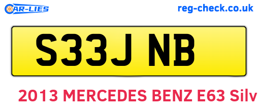 S33JNB are the vehicle registration plates.