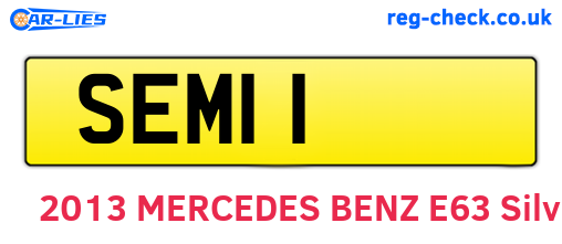 SEM11 are the vehicle registration plates.