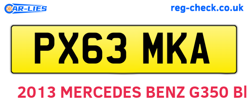 PX63MKA are the vehicle registration plates.