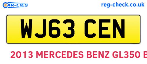 WJ63CEN are the vehicle registration plates.