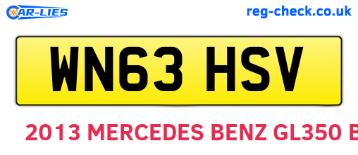 WN63HSV are the vehicle registration plates.