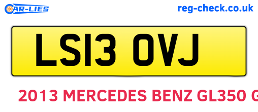 LS13OVJ are the vehicle registration plates.