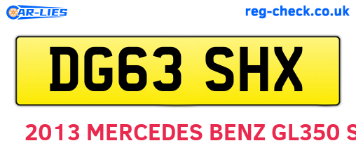 DG63SHX are the vehicle registration plates.