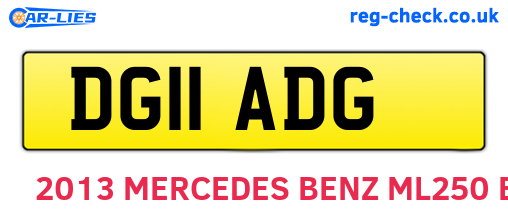 DG11ADG are the vehicle registration plates.