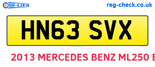 HN63SVX are the vehicle registration plates.