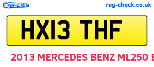 HX13THF are the vehicle registration plates.
