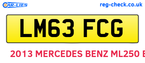 LM63FCG are the vehicle registration plates.