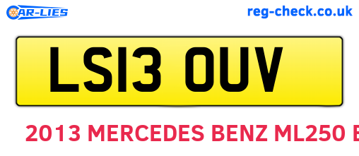 LS13OUV are the vehicle registration plates.