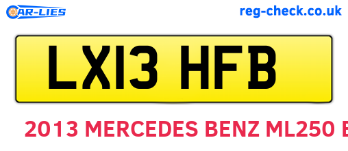 LX13HFB are the vehicle registration plates.