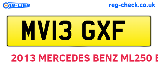 MV13GXF are the vehicle registration plates.