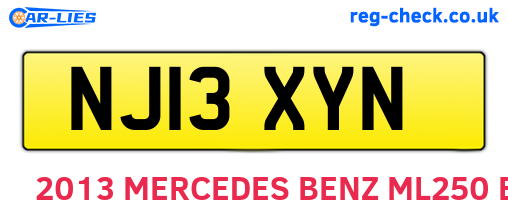 NJ13XYN are the vehicle registration plates.