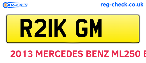 R21KGM are the vehicle registration plates.