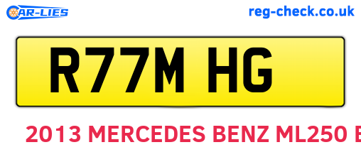 R77MHG are the vehicle registration plates.