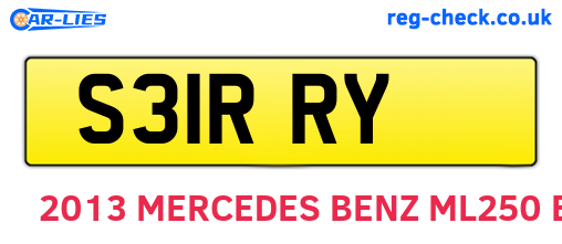 S31RRY are the vehicle registration plates.