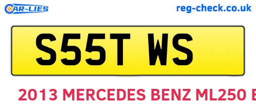 S55TWS are the vehicle registration plates.