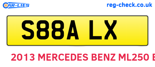 S88ALX are the vehicle registration plates.