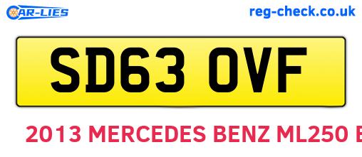 SD63OVF are the vehicle registration plates.