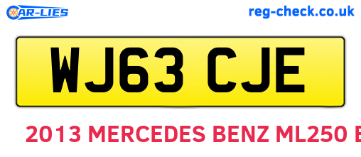 WJ63CJE are the vehicle registration plates.