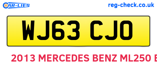 WJ63CJO are the vehicle registration plates.