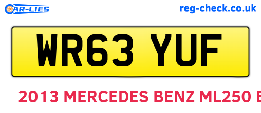 WR63YUF are the vehicle registration plates.