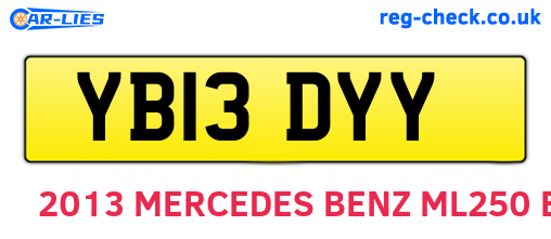 YB13DYY are the vehicle registration plates.