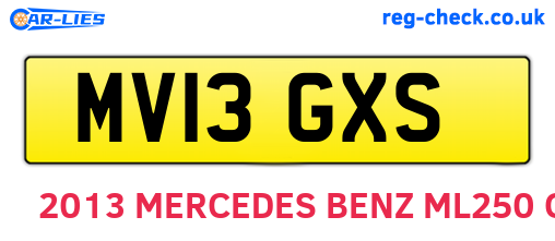 MV13GXS are the vehicle registration plates.