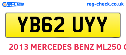 YB62UYY are the vehicle registration plates.
