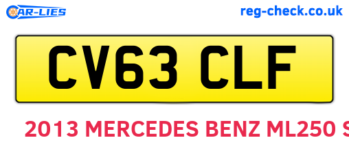 CV63CLF are the vehicle registration plates.