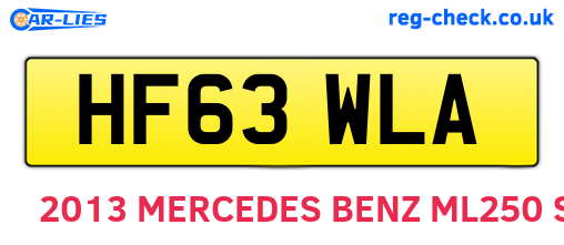 HF63WLA are the vehicle registration plates.