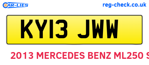 KY13JWW are the vehicle registration plates.