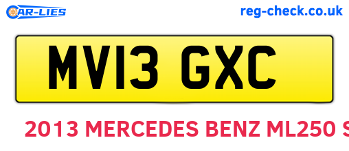 MV13GXC are the vehicle registration plates.