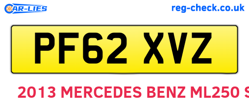 PF62XVZ are the vehicle registration plates.