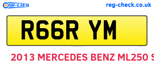 R66RYM are the vehicle registration plates.