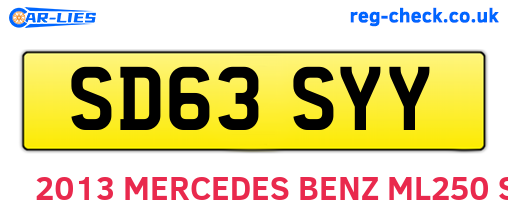 SD63SYY are the vehicle registration plates.