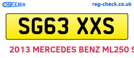 SG63XXS are the vehicle registration plates.