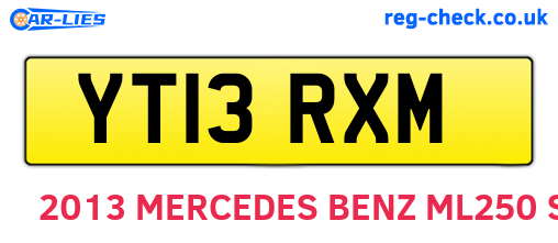 YT13RXM are the vehicle registration plates.